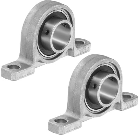 PATIKIL Pillow Block Bearing 1 / 25mm Bore, 2 Pcs Vertical Zinc Alloy Steel Mounted Flange Pillow Block Self Alignment Insert Bearings Bore Ball Housing for Machinery Power Agriculture