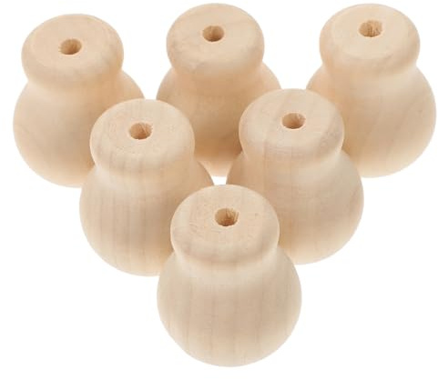Alipis Pomelli in Legno Beige 6 Pezzi Resistenti e Facili da Pulire Stile Semplice ed Elegante per Cordone Tende per Tende e Veneziane