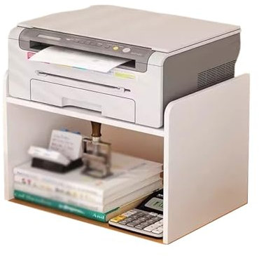 CJHFR472SG Druckerständer Desktop-Druckerregal, Büro, Kopierer, erhöhtes Regal, doppeltes Lagerregal, mehrschichtiges kleines Bücherregal Druckertisch(Weiß)