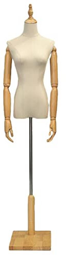 OWOHYG Schaufensterpuppe, Mittelgroße Schaufensterpuppe, Körperdisplay, Design-Training/Mode-Kleidungsdisplay, Halbe Schaufensterpuppe Für Bekleidungsgeschäft/Brautmodengeschäft(Wood Color-Size S)