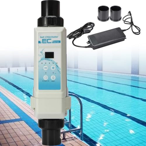 Nicvrea Générateur de Chlore au sel - Électrolyseur au sel. Équipement de Traitement de l'eau, système de chloration avec détection de Niveau d'eau et Alarme Automatique,16g/h