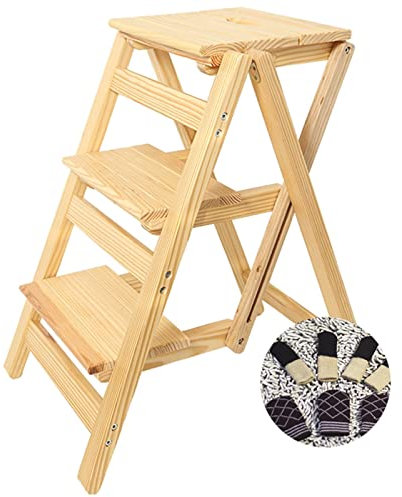 Sgabello pieghevole a 3 gradini resistente per adulti sedia a scala antiscivolo per casa e ufficio robusto sgabello portatile con capacità di 226,8 kg multifunzione pieghevole scala a gradini