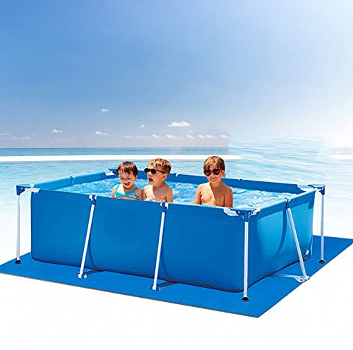 Alfombrilla rectangular para piscina, plegable, fácil de limpiar, protección duradera para piscinas infantiles, lona impermeable y ligera para uso en exteriores
