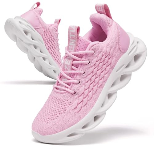 TIANZEBEN Donna Scarpe da Corsa Scarpe in Giro Scarpe Sportive Scarpe da Corsa Tennis Scarpe da Passeggiata Sneaker Palestra Tempo Libero Moda Pesi Leggeri Atmungsaktiv Rosa 38