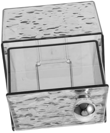 HAPINARY Caja de Almacenamiento Montada Pared con Tapa Abatible para Discos Bastoncillos Organizador Cosmético Compacto para Mantener Ordenados Tus Ahorrar Espacio