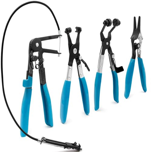 rngwaper Lot de 4 Pince Collier Durite de Voiture, Pinces pour Colliers de Serrage Pince à Collier de Serrage pour Automobiles pour le Démontage et l'installation de Colliers de Serrage