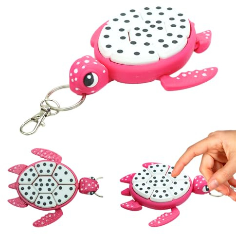 Fidget Sköldpadda Clicker Anti-Stress Nyckelring Frukt Presentidéer för Vuxna - Födelsedag Jul Fester Ångest Fickformat Kontor Liten Lätt Gadget Djur Beröring Tryck (Drakfrukt)