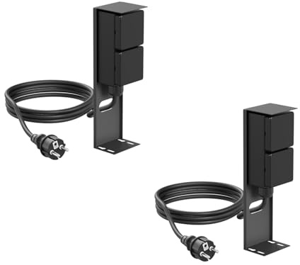 ledscom.de 2 columnas de enchufes para jardín PIWI con Cable de 2 m para Exterior, IP44, Doble, Antracita