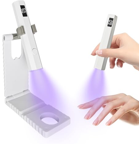 Mini UV Lampe für Nägel, UV Nagellampe mit Ständer 20/60S Wiederaufladbar UV Lampe Klein UV Nagellampe für Gel Nagellack, Nail Tips Gel Nagellack Trocknergerät