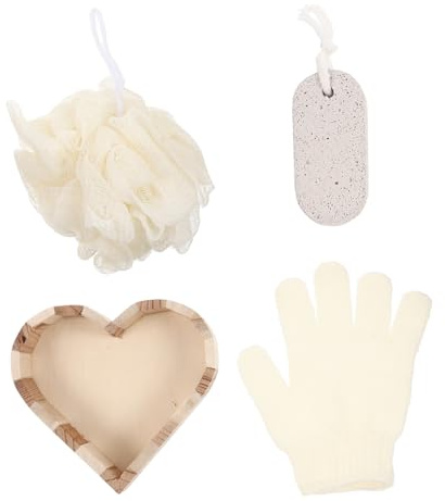 Ipetboom Fußfeile Badehandschuhe Bade Satz für Damen mit Holzbox für Zuverlässige Hautreinigung und Spa Experience als Abschlussfest Geschenk