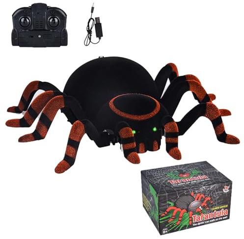 Jouet araignée d'escalade murale rechargeable avec yeux LED, conception d'araignée réaliste, jouet mural d'intérieur adapté aux enfants âgés de 3 ans et plus, idéal pour les garçons et les filles.
