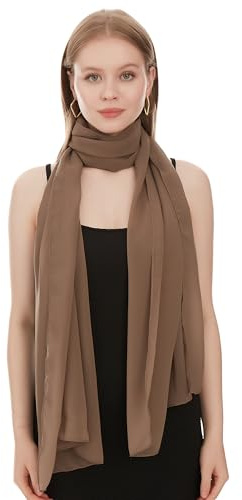 Chiffong Sjal Scarf För Dam – Lätt Och Tunn Halsduk Mode Sjalar för Kvinnor - Chiffon Vårsjal - Elegant Sommarsjal För Damer - Chiffongsjal Bröllopssjal Balwrap Cocktailsjal (Taupe)