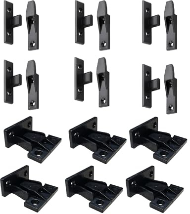 12PCS Panel Clips Push in Plinth Clips Fasteners Fittings, ABS Quick Fitting Furniture Panel Board Connector Set, Kitchen Drawer Front Fixing Brackets for Cabinets, Wardrobe, Cupboard, Table Assembly