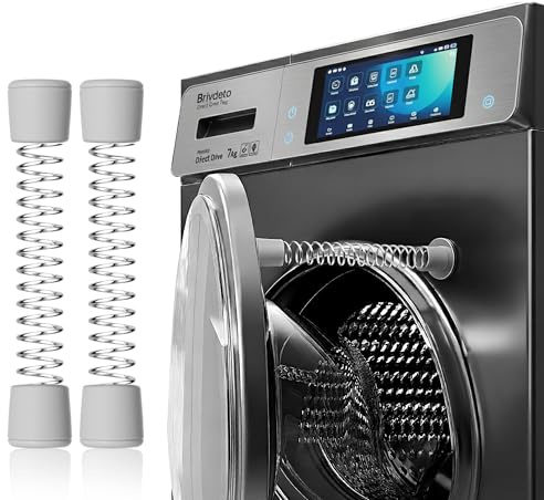 2 Pack Front Load Washer Door Prop – Magnetic Door Holder with Flexible Spring & Adhesive Metal Discs, Keeps Washing Machine Door Open to Prevent Odors, Ideal for Laundry Room Organization – Gray