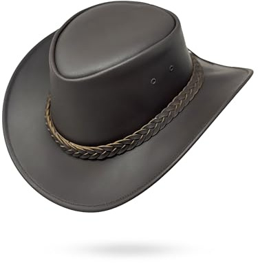 Lederhut Western Cowboy – Outdoor Hut Reiten, Wandern & Abenteuer Shadow Oak