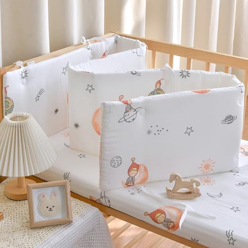 PTKG Randpolsterung Babybett,Kinderbett Seitenschutz,Abnehmbar Als Randpolsterung,Kinderbettgitter zum Vertikalen,Superdicker Antikollisions Teppich,fürs Bett Kopfschutz,C13,150 * 28cm