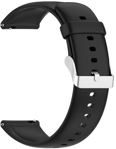 Silikonarmband 22 mm, herr- och damarmband, snabbkoppling, gummi, andningsbart, universal(Black)