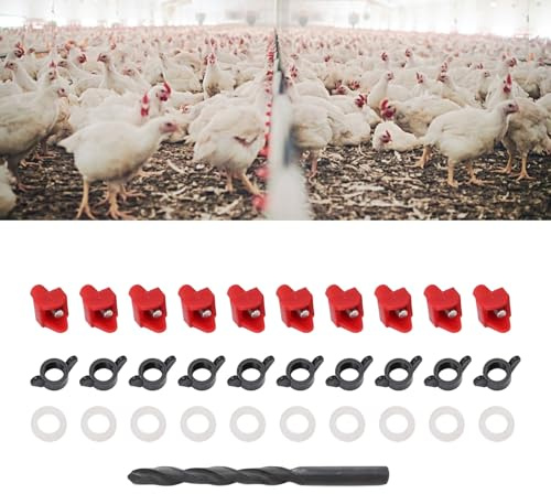 Oreilet Horisontella Kycklingvattnarnipplar, Automatisk Fjäderfänipplarvattnare med Borr, Läckagesäker Kycklingdrickare Vattenmatare för Fjäderfähus för Rörhink
