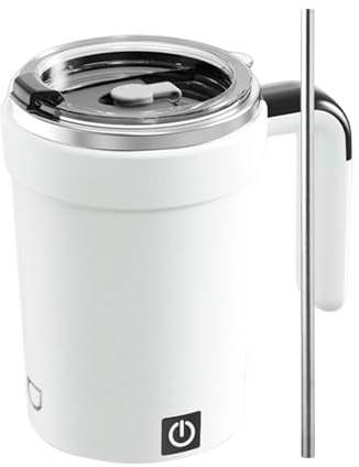 Automezclado | Recipiente de chocolate caliente de 380 ml con pantalla de temperatura | Tazas de leche automezcladas eléctricas | para estudiantes Profesionales ocupados Amantes de la tecnología