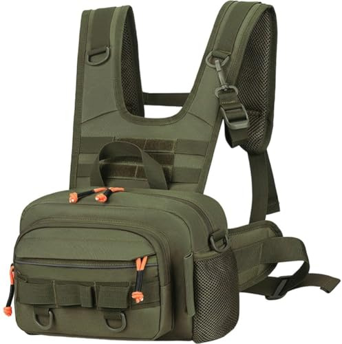Ericetion Chaleco De Pesca con Mosca, Señuelo De Pesca, Chaleco De Pecho Frontal, Mochila De Viaje, Camping, Senderismo, Ciclismo Aire Libre, Equipo De Montañismo, Bolsa De Aparejos para Hombres