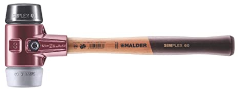 Halder 3023060 Simplex Soft-Face Rubber/TPE-Mid Mallet, Multi-Colour, 60 mm