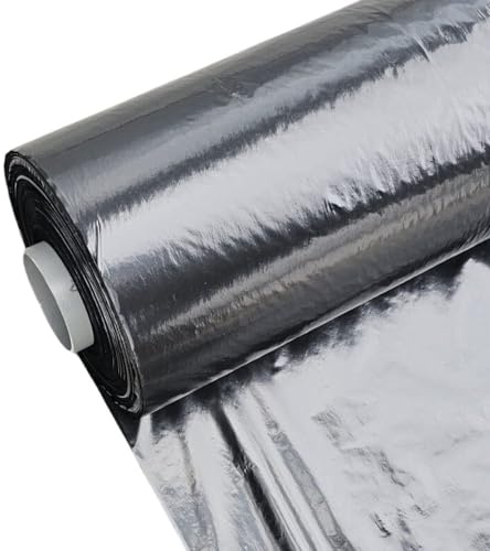 DI GIULIO SRL Telo Nero Pacciamatura 100 Metri x 1 Metro Larghezza con Fori Centrali Ogni 40 cm | Copertura Terreno Pacciamante Antierbacce | Bio Orto
