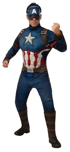 Rubies Official Avengers Endgame Captain America, Deluxe Adult Mens Costume - Size Standard/Large Halloween