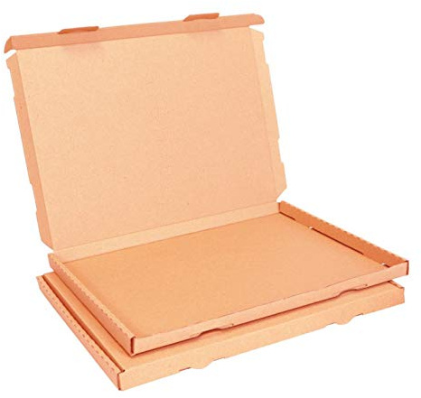smiley pack 50x Großbriefkartons 350 x 250 x 20 mm braun DIN A4 B4 | Stabiler Versandkarton, Postkarton & Faltschachtel – für Warensendung, Büchersendung & Großbrief mit Steckverschluss