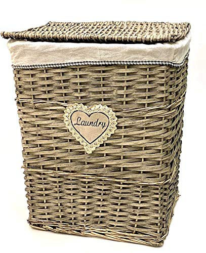 Panier à linge en osier, 46 x 35 x 58 cm (h) 58 cm pour la maison, la salle de bain, la chambre Laundry Basket (39 x 28 x 51 h) h)