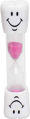 AKORD Children's Timer Hourglass Kids Sandglass Toothbrush, Pink, 3 Minutes