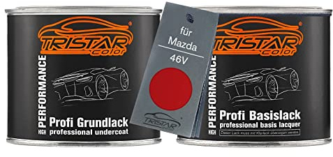 TRISTARcolor Autolack Dosen für Mazda 46V Soul Red Crystal Metallic 1,0L | Set aus Grundlack + Basislack, Literware, spritzfertig