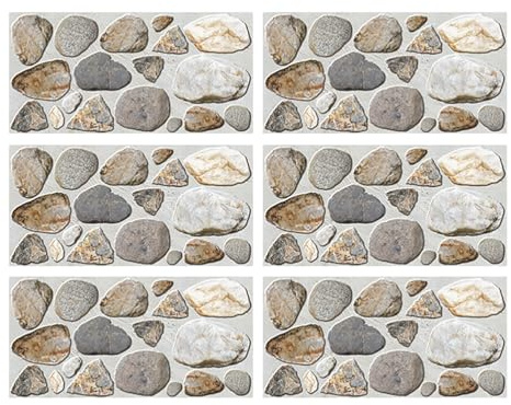 IMIKEYA 6 Bögen Kieselstein-Wandaufkleber, Vinyl, selbstklebend, abnehmbar, Kieselsteine, Wanddekoration, für Küche, Badezimmer, 30 x 15 cm