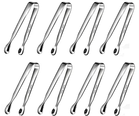 Zuckerzange, Candybar Zangen, ZesNice 8 Stücke Candy Bar Eiszang, Candy Bar Salat Eiswürfelzange Süßigkeiten Zange Servierzange für Hochzeit Party Büfett