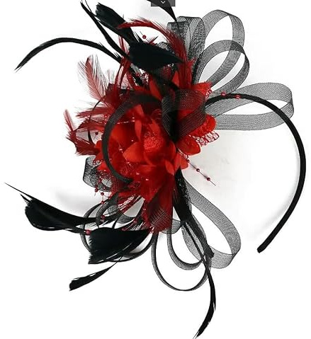 Ulalaza Damen Fascinators Hut Haarspange Feder Hochzeit Braut Cocktailhut Derby Kirche Bankett für Mädchen