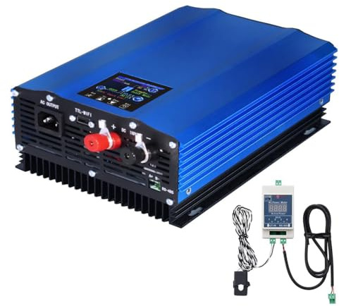 【Upgrade】 SOGTICPS 1000W Netzanschluss Wechselrichter Leistungsbegrenzer LCD Display DC26-45V Solar Eingang AC230V Reiner Sinus Ausgang für 24V 36V Solarpanel/24V Batterie,WiFi-Funktion optional