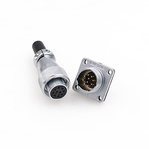 Eonvic WS16 10 pin impermeabile IP67 metallo maschio e femmina presa quadrata montaggio a pannello connettore cavo automobilistico elettrico aviazione (10 pin)