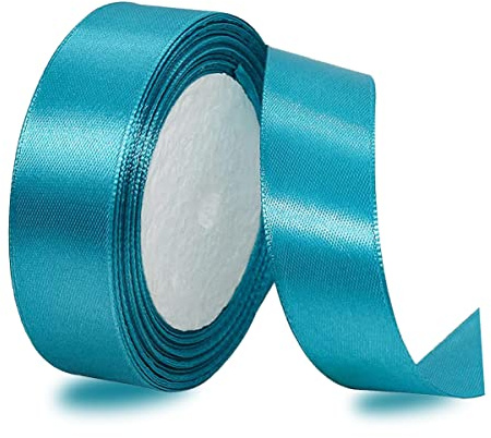 IMSOLDECOR Satinband Türkis Blau 25mm, 23m Geschenkband für Hochzeit | Bänder für Geschenkverpackungen, DIY-Basteleien, Blumensträuße, Nähprojekte, Schleifenherstellung, Geburtstags Dekoration
