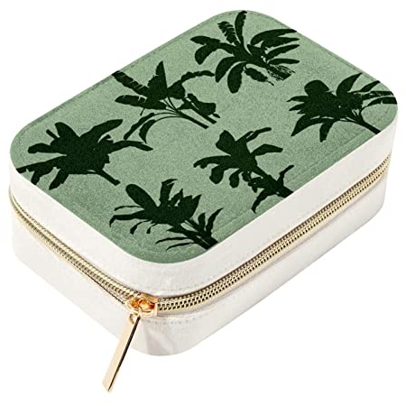 Personalisierte Reise-Mini-Schmuckschatulle, Aufbewahrungsbox für Frauen, Bananenbaum-Muster