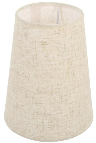 OSALADI Kleiner Lampenschirm E14-Leinen-Ersatz-Fassung Moderne Stoff-Lichtabdeckung Für Kronleuchter Tisch-Wandlampen 15 X 15 X 18 Cm