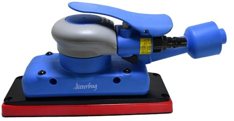 Orbital Jitterbug Air Sander Rectangular Pneumatic Sanders 70 mm x 198 mm, 1/8 Orbit for Sanding Corners Large Surface Woodworking Metal