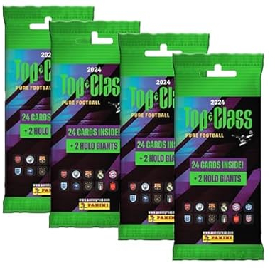 Panini Top Class 2024 Trading Cards - 4X Fat Pack Booster je 24x Sammelkarten + 2X Holo Giant Karten
