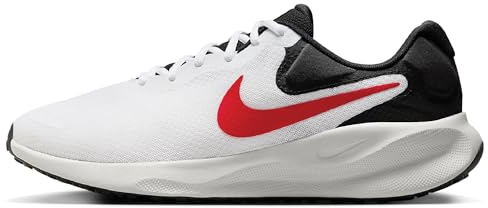 NIKE Revolution 7 Men s Road R, Sneaker Hombre, White Fire Red Black Photon Dust, 44 EU