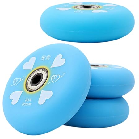 Happyyami Rollschuhrollen 72mm Blau, Gummi, 83a für Skateboard