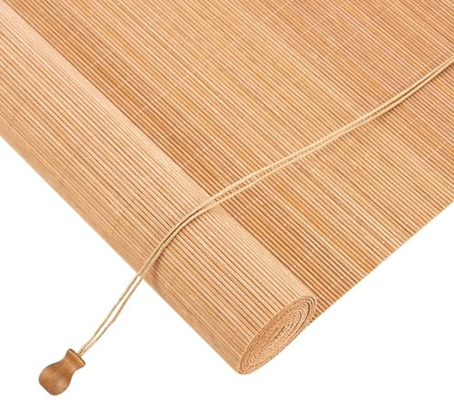 Retro Bambus Rollo Jalousine Bambusrollo 50 65 70 85 90 105 110 120 125 130 140 150 155 160 170 180cm Wide Sichtschutz Sonnenschutz Fenster Vorhänge Einfach Aufzuhängen Retro Bambus Raffrollo(Shading