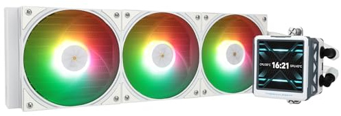 Thermalright FW 360 Ultra ARGB White CPU-Wasserkühler,3 PWM-Lüfter Wasserkühlung, IPS-LCD-Bildschirm mit 480x480 Auflösung,für AM4/AM5 und Intel LGA1700/1851, 2,88-Zoll-Display