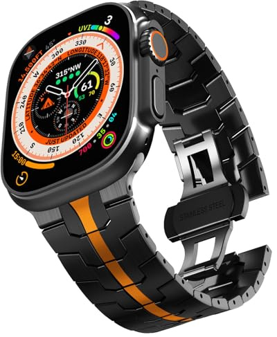 CHANCHY 49mm 46mm 45mm 44mm 42mm(Serie 3) für Apple Watch Armband,Edelstahl Gliederarmband Metall Ersatzarmbänder Geeignet für Apple watch Ultra 3/Ultra 2 1/SE 3 2 1/ Series 11 10 9 8 7 6 5 4 3 2 1