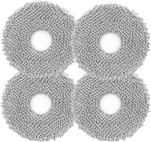 roborock Washable Mop Cloths 4 Pack | Compatible with Qrevo Curv Robot Vacuums. Reusable Soft Mopping Pad Replacement Accessories