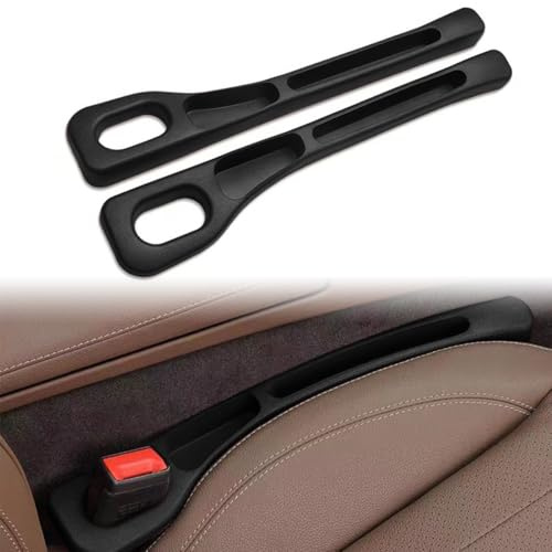 Ruayia Autositz Lückenfüller 2 Stück, Autositz Organizer Aufbewahrungsbox Autositze für Kleinigkeiten Handys Car Seat Gap Filler Universal - Schwarz