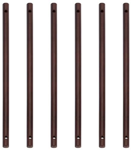 BENECREAT 6 Pieza de Clavijas de Madera con Dos Agujeros, Varillas de Madera Redondas Negras de 300mm para Manualidades, Tacos para Tartas Y Fabricación de Banderas, Manualidades de Madera Dura