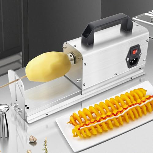 Pelador eléctrico de papas Pelador de verduras automático casero, cortador de patatas eléctrico, 2 juegos de cuchillas, 3 en 1, patatas + patatas fritas rizadas + perritos calientes